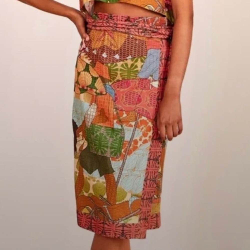 Farm Rio beach desire wrap skirt large
